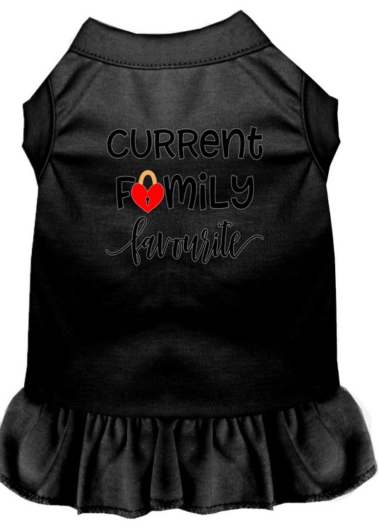 Family Favorite Screen Print Dog Dress Black 4X